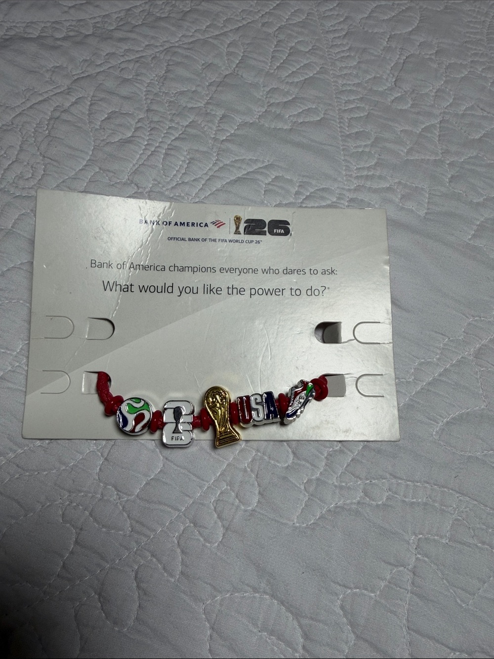 Red Braided Soccer Charm Bracelet with Gold Trophy Accent